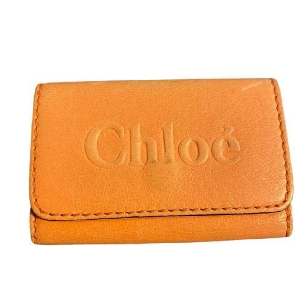 Authentic Chloe Orange Leather 6 Key Case